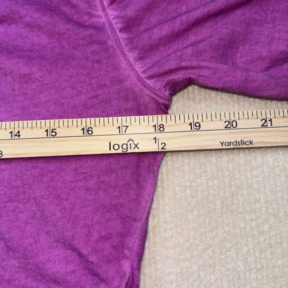 Lauren Ralph Lauren Henley Blouse Denim Look Crochet Womens Large Purple Cotton - Picture 8 of 8